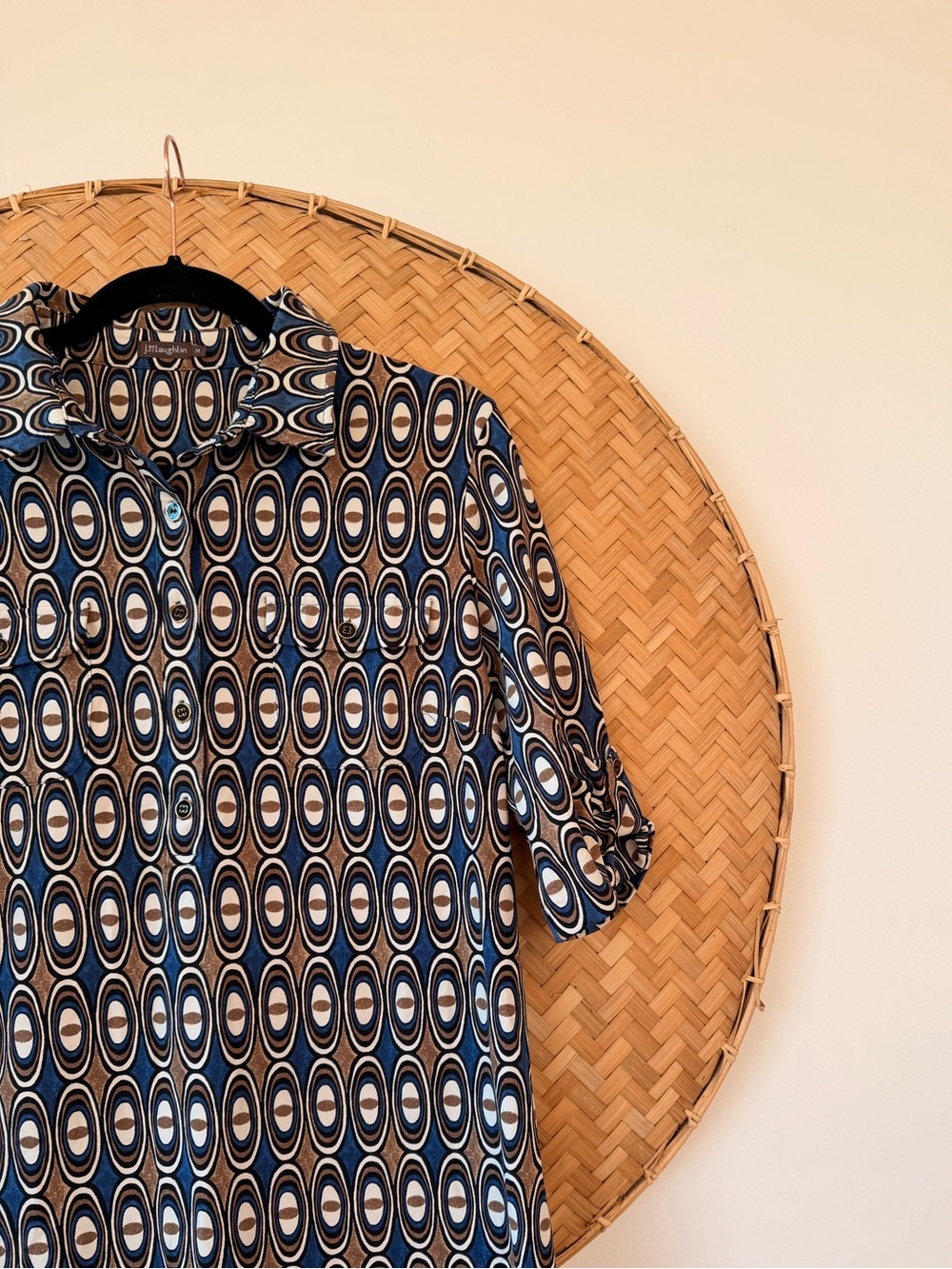 J. MCLAUGHLIN LAWRENCE OPTIC GEOMETRIC PRINT COLLARED SHIFT DRESS CORP-CORE EUC - Picture 7 of 14